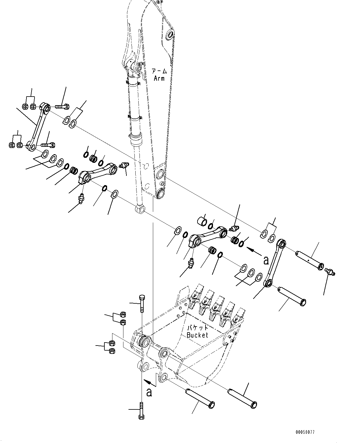 Komatsu parts book diagram for PC170LC-10 S/N 30001-UP: ARM, BUCKET LINK (#30906-)
