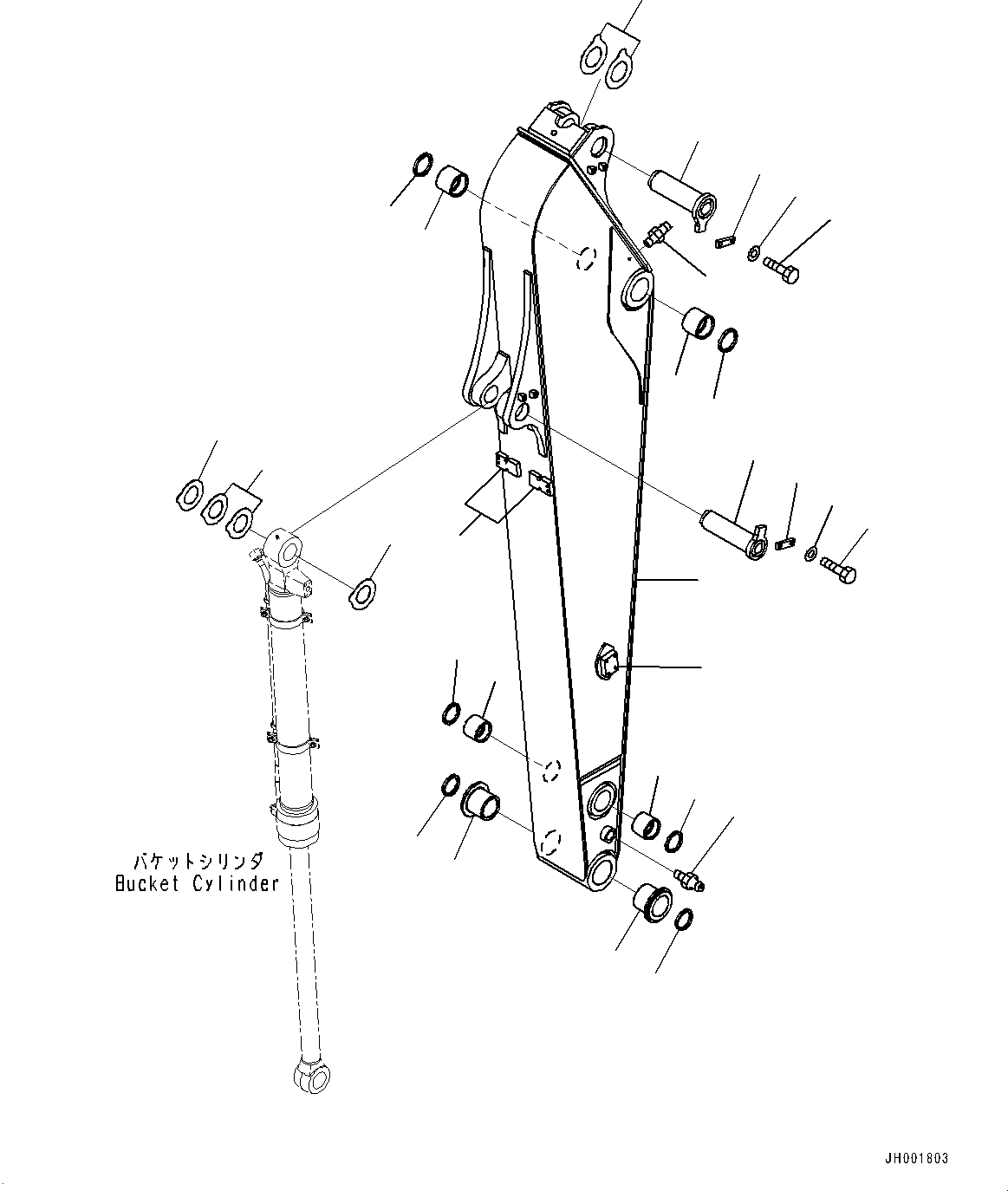 Komatsu parts book diagram for PC170LC-10 S/N 30001-UP: ARM, ARM AND PIN (#30001-)