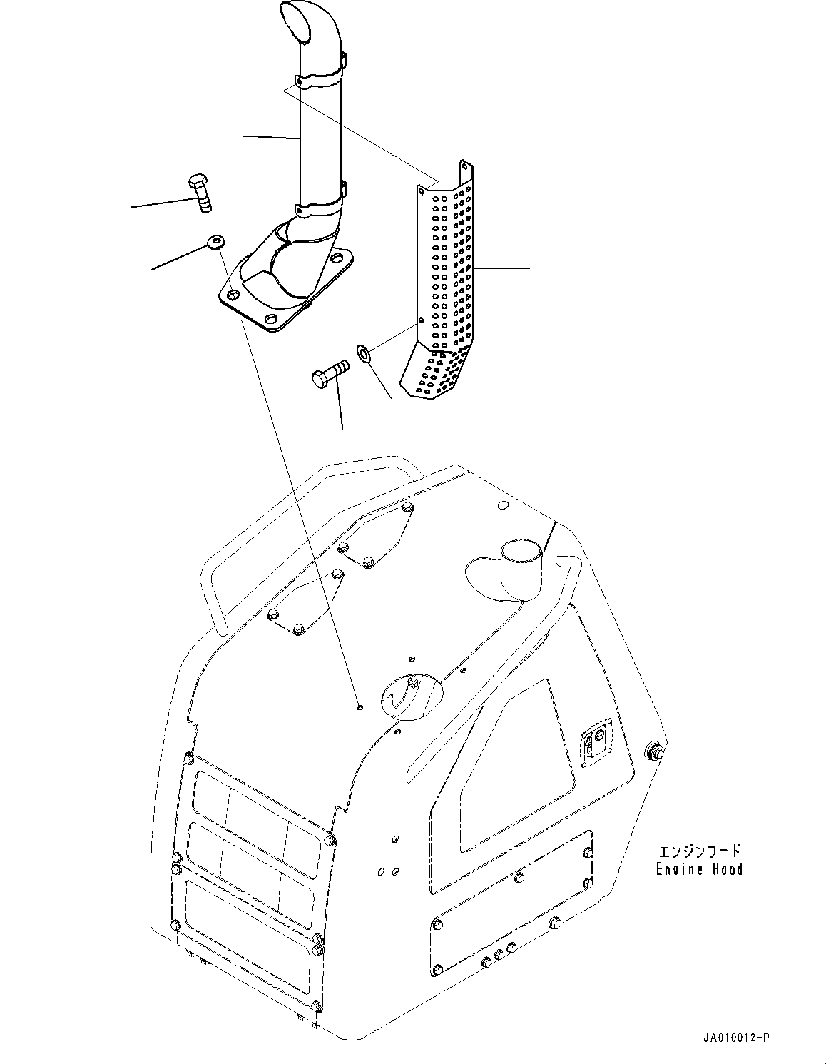 Bulldozers Komatsu / D37PXI-23 S/N 80179-UP(0000764c) / Exhaust Pipe (#80179-)(B005001 : A1610-501001)