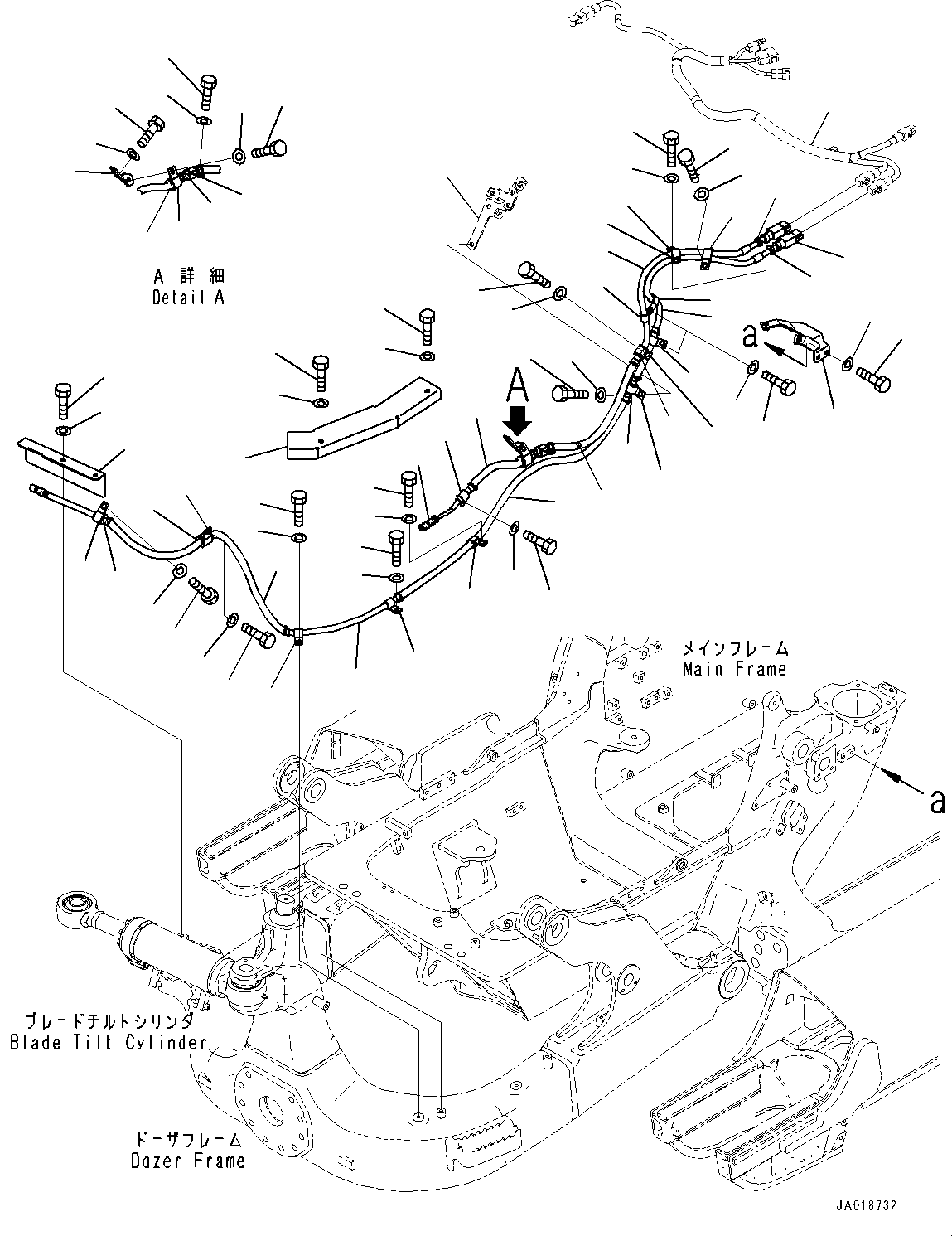 Bulldozers Komatsu / D37PXI-23 S/N 80179-UP(0000764c) / ICT Electric Wiring Harness, Tilt and Angle Cylinder Wiring Harness (#80179-)(E003002 : E0201-002002)