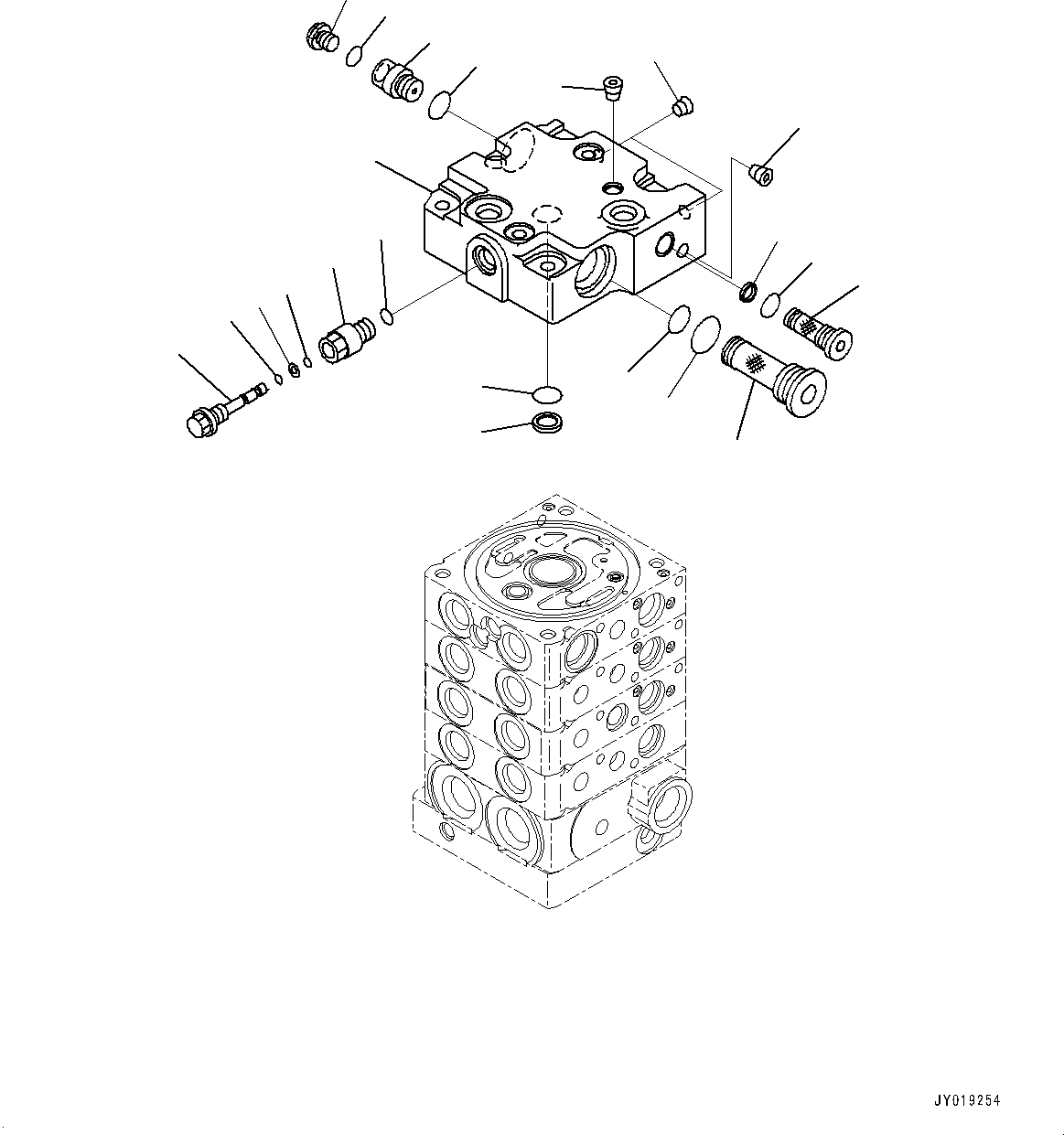Bulldozers Komatsu / D37PXI-23 S/N 80179-UP(0000764c) / Control Valve, 4-Spool (5/9) (#80179-)(H002005 : H0120-001005)
