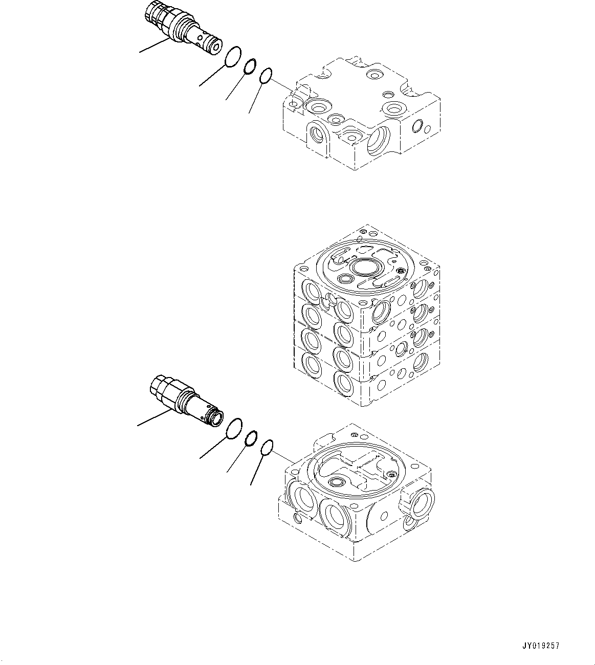 Bulldozers Komatsu / D37PXI-23 S/N 80179-UP(0000764c) / Control Valve, 4-Spool (8/9) (#80179-)(H002008 : H0120-001008)