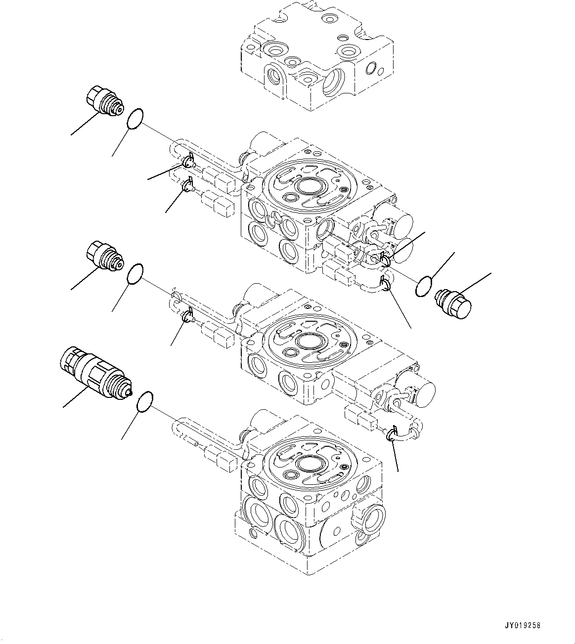 Bulldozers Komatsu / D37PXI-23 S/N 80179-UP(0000764c) / Control Valve, 4-Spool (9/9) (#80179-)(H002009 : H0120-001009)