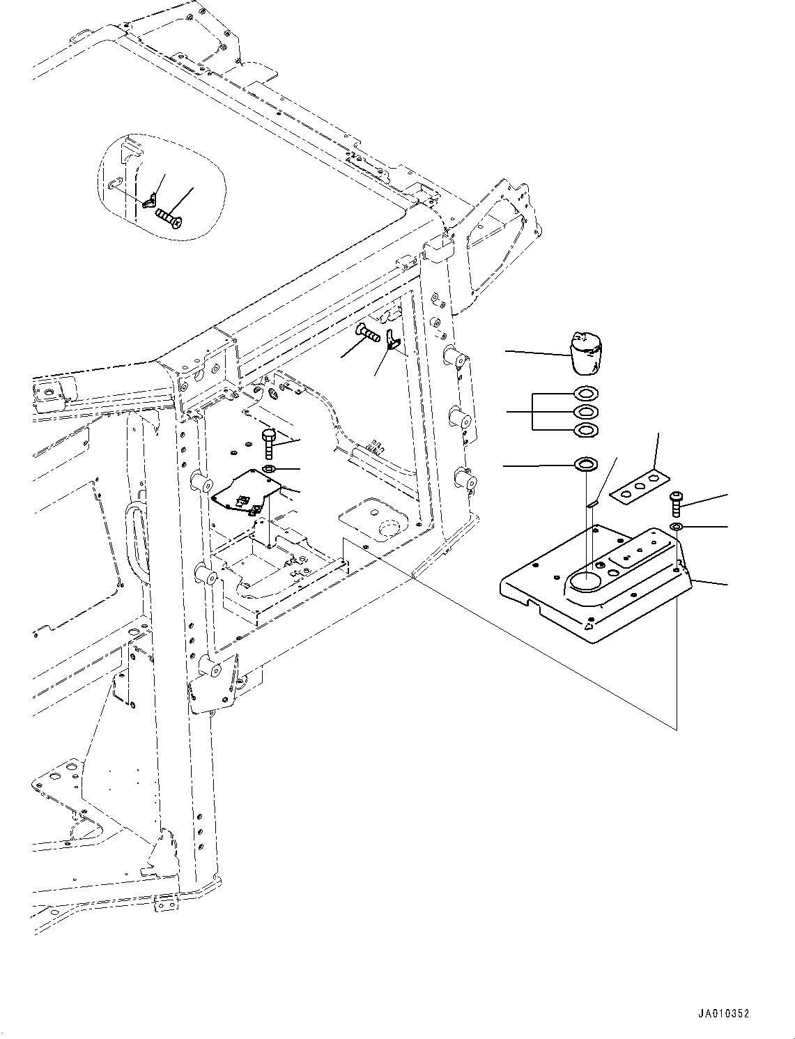 Bulldozers Komatsu / D37PXI-23 S/N 80179-UP(0000764c) / Cab, Garnish (#80179-)(K013020 : K0210-002020)