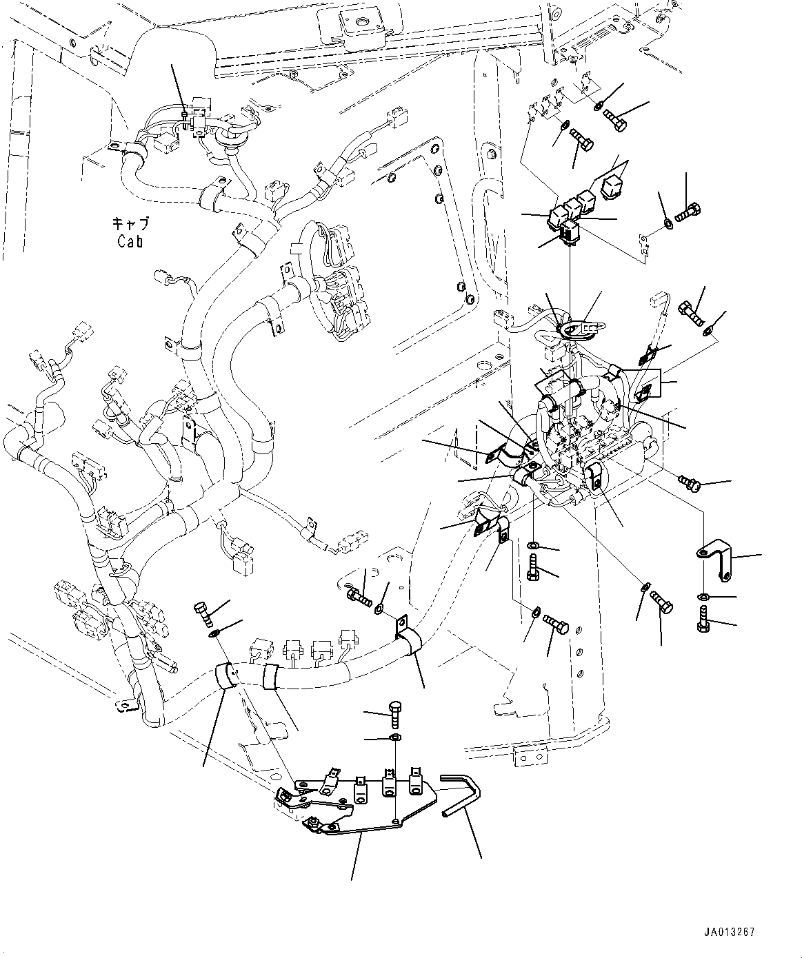 Bulldozers Komatsu / D37PXI-23 S/N 80179-UP(0000764c) / Cab, Dashboard Wiring Harness Mounting (2/2) (#80179-)(K013045 : K0210-002044)
