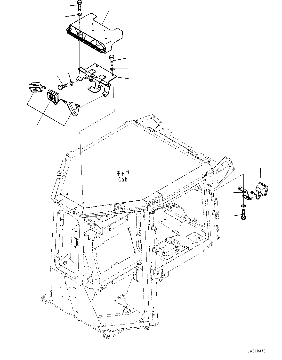 Bulldozers Komatsu / D37PXI-23 S/N 80179-UP(0000764c) / Cab, Working Lamp (#80179-)(K013053 : K0210-002052)