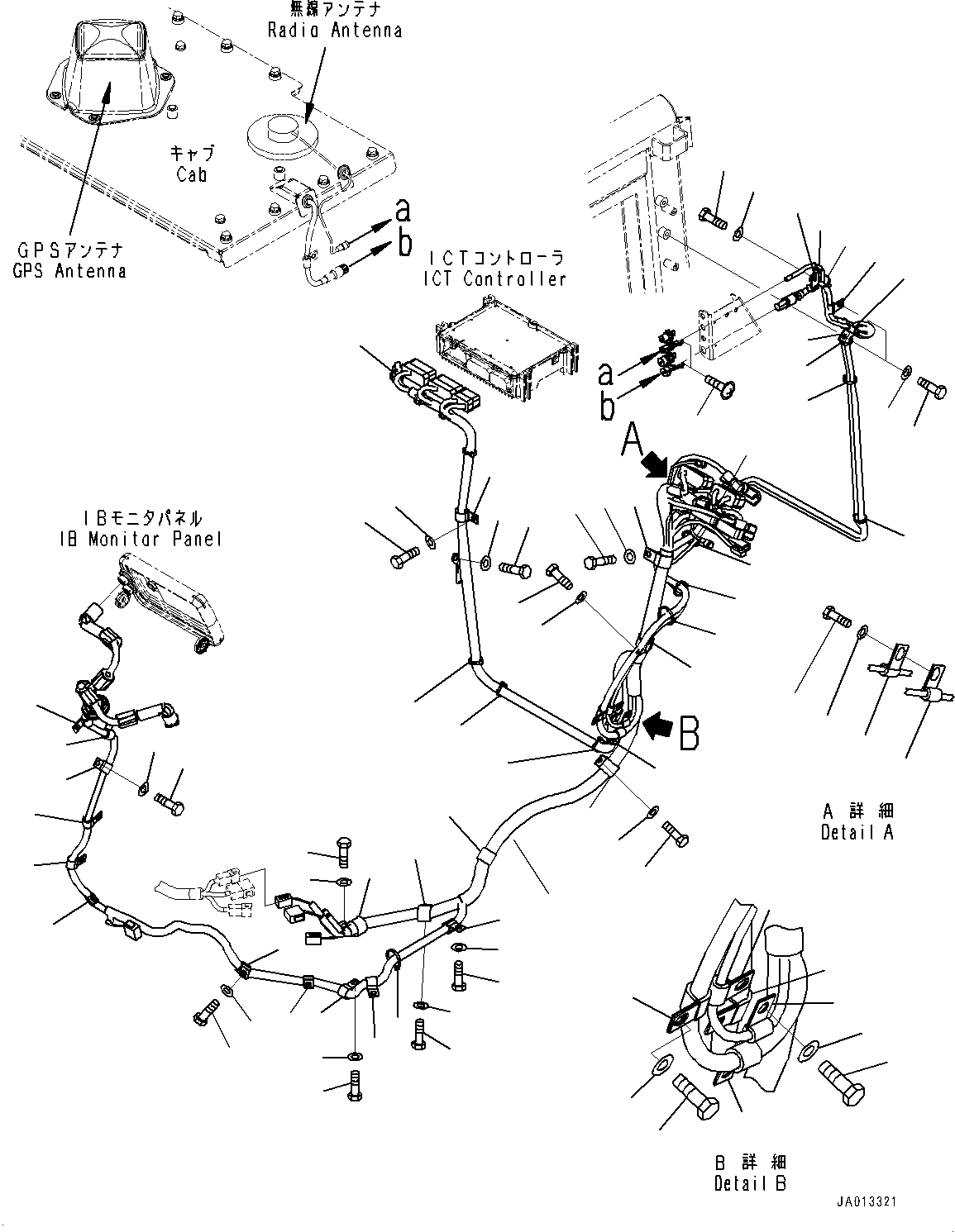 Bulldozers Komatsu / D37PXI-23 S/N 80179-UP(0000764c) / Cab Electrical Unit, Wiring Harness (1/2) (#80179-)(K017002 : K0230-001002)