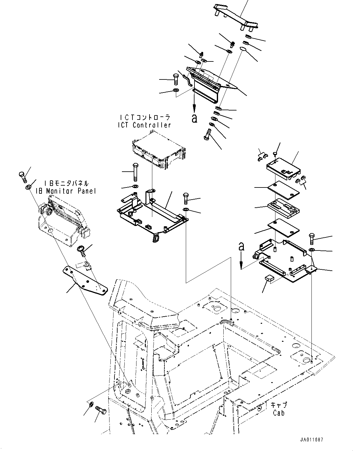 Bulldozers Komatsu / D37PXI-23 S/N 80179-UP(0000764c) / Cab Electrical Unit, Bracket and Cover (#80179-)(K017004 : K0230-001004)