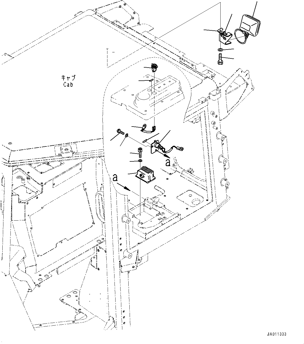 Bulldozers Komatsu / D37PXI-23 S/N 80179-UP(0000764c) / Cab Electrical Unit, DC Converter and Working Lamp (#80179-)(K017006 : K0230-001006)