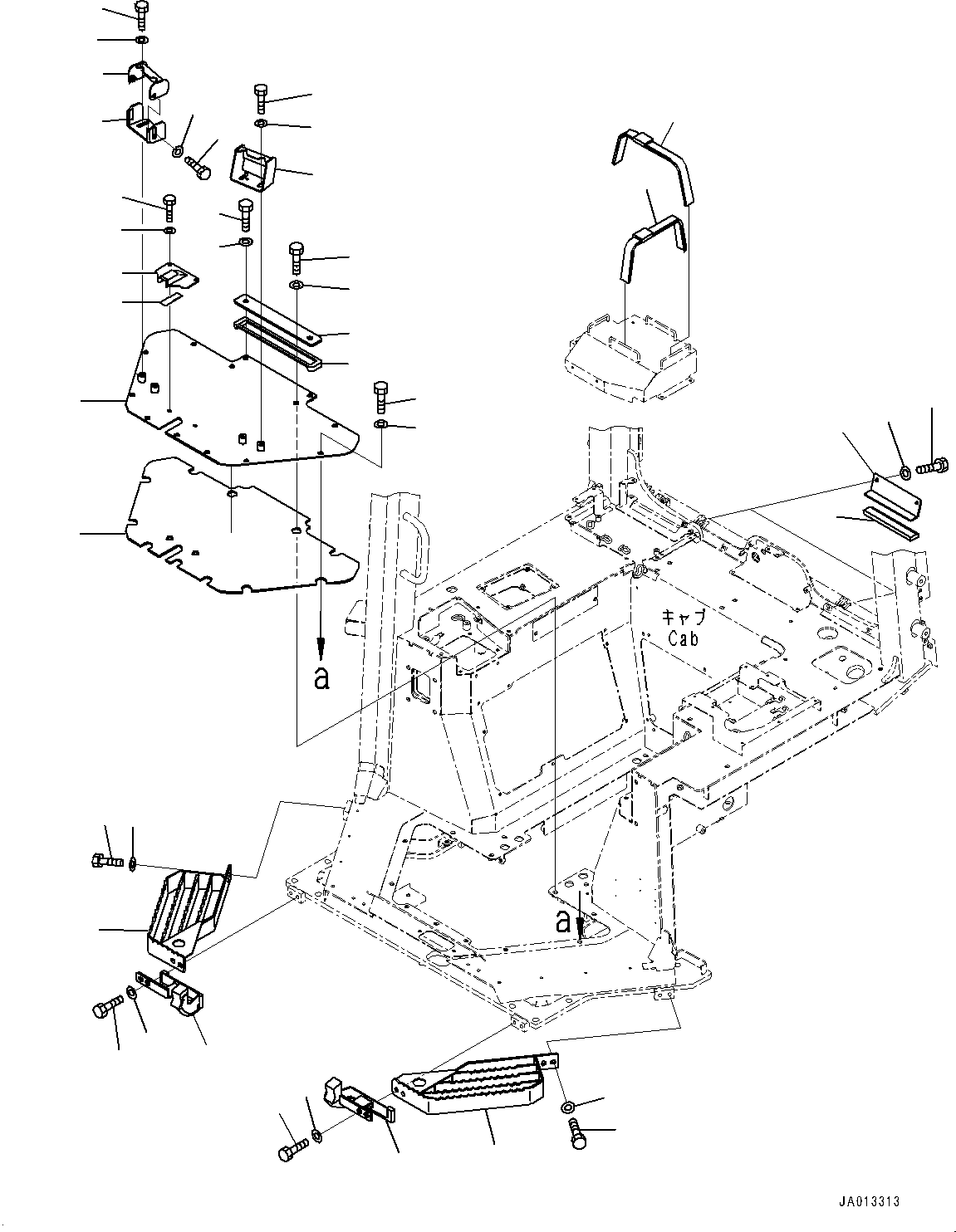 Bulldozers Komatsu / D37PXI-23 S/N 80179-UP(0000764c) / Cab Electrical Unit, Step and Cover (#80179-80600)(K017007 : K0230-001007)