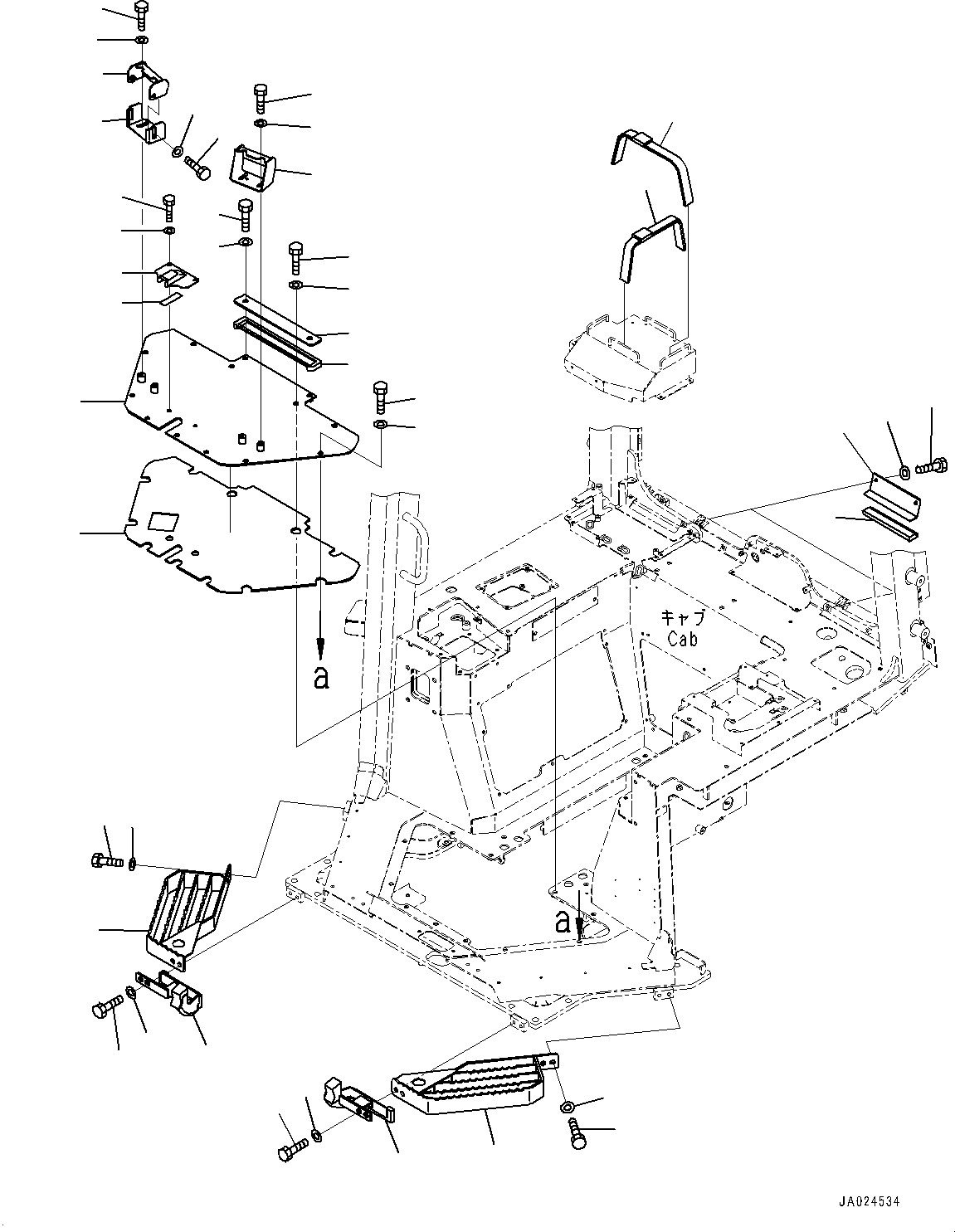 Bulldozers Komatsu / D37PXI-23 S/N 80179-UP(0000764c) / Cab Electrical Unit, Step and Cover (#80601-)(K017008 : K0230-001007A)