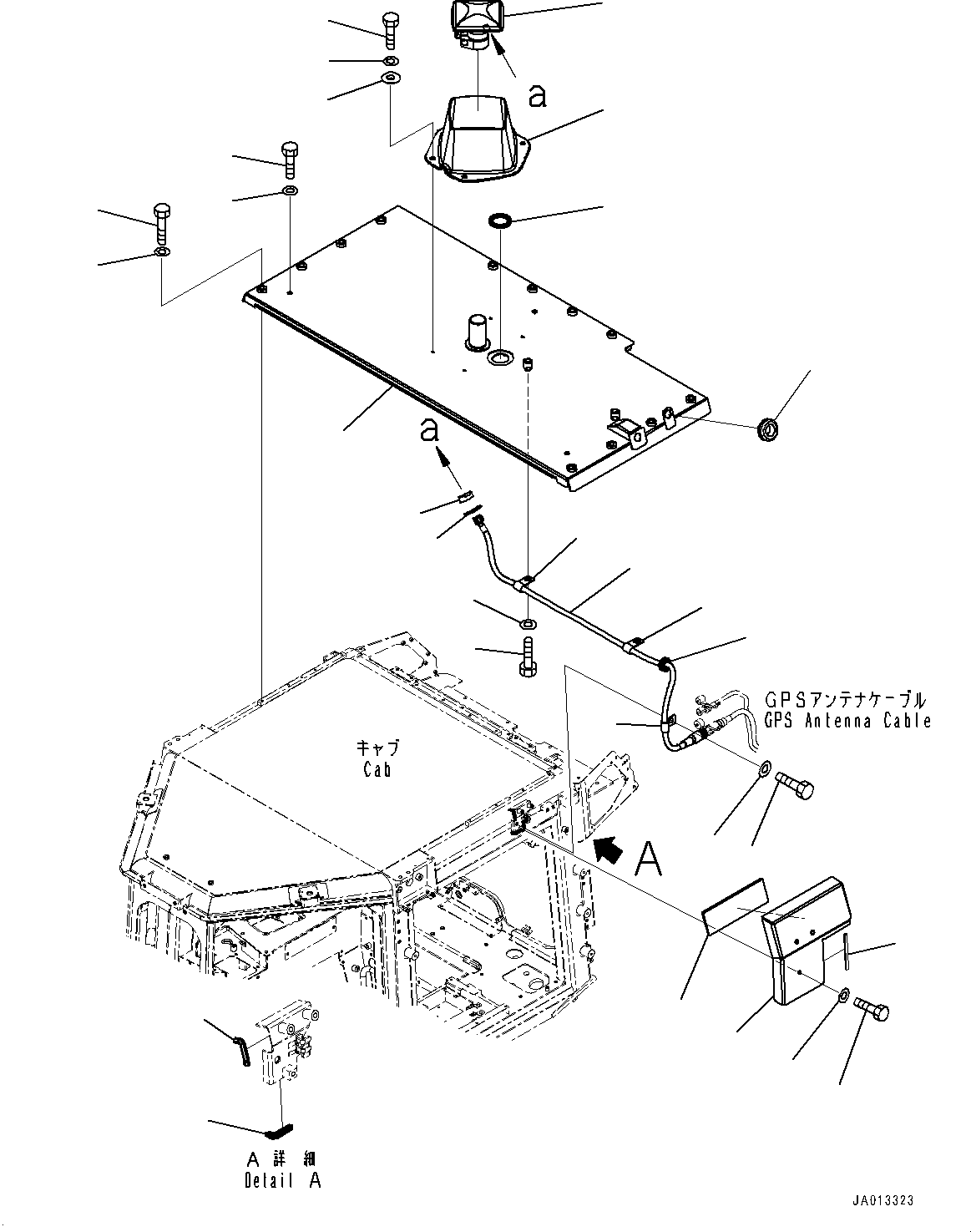 Bulldozers Komatsu / D37PXI-23 S/N 80179-UP(0000764c) / Cab Electrical Unit, GPS Antenna (#80179-)(K017011 : K0230-001009)