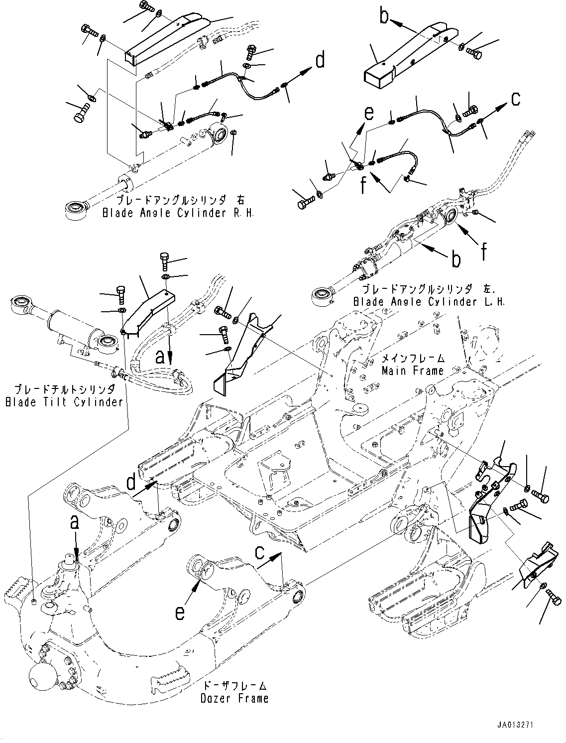 Bulldozers Komatsu / D37PXI-23 S/N 80179-UP(0000764c) / Dozer Hydraulic Piping, Cover (#80179-)(T008002 : T2160-001002)