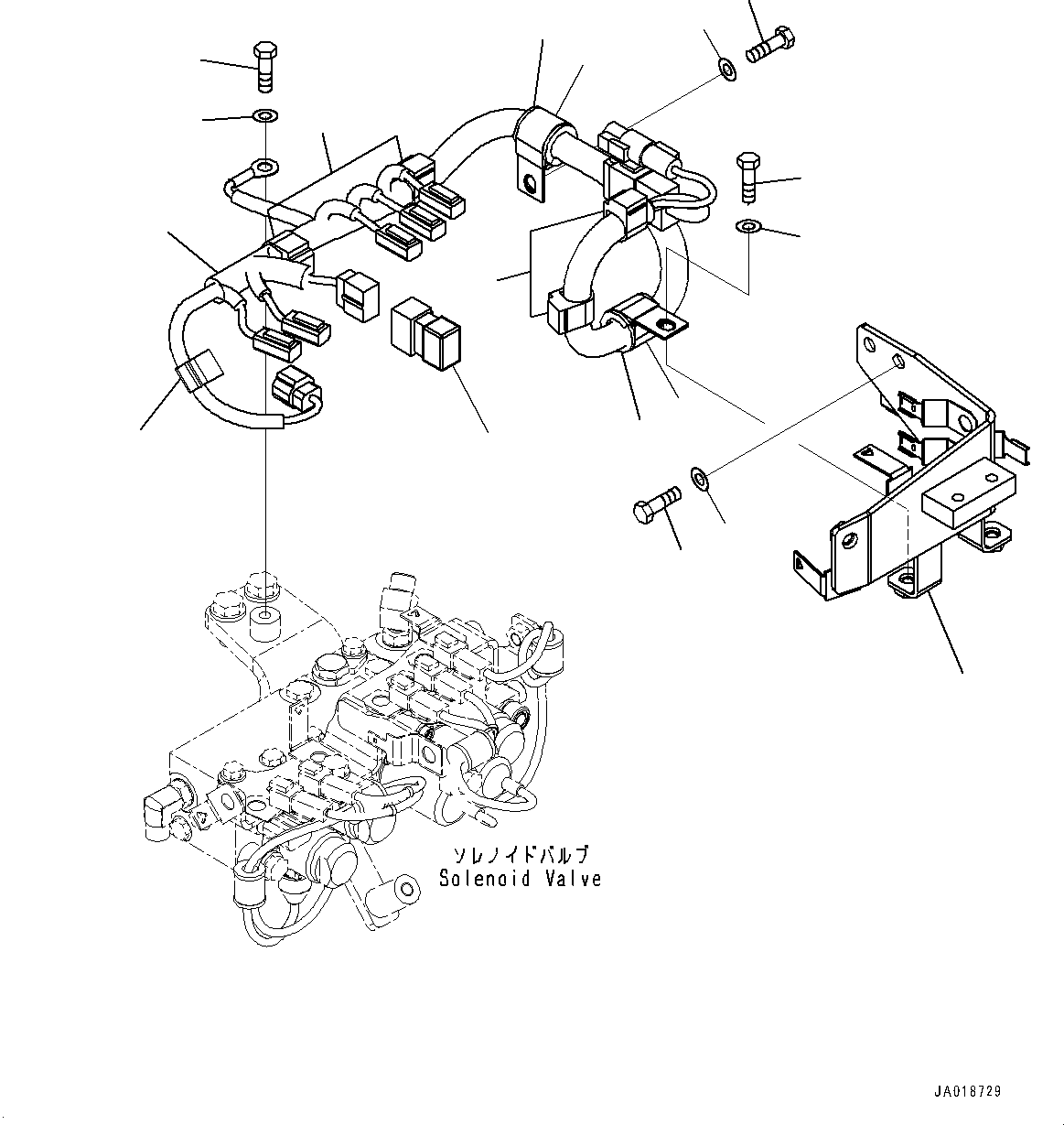 Bulldozers Komatsu / D37EXI-23 S/N 80179-UP(0000769c) / Electric Wiring Harness, Solenoid Valve Wiring Harness (#80179-)(E002004 : E0200-001004)