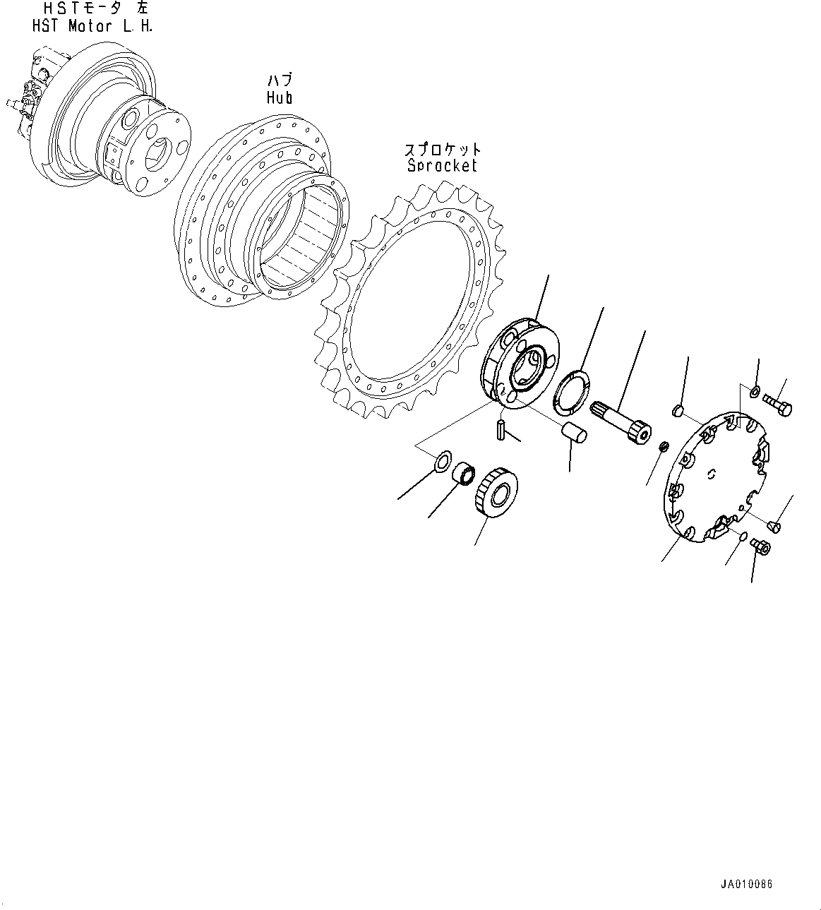 Bulldozers Komatsu / D37EXI-23 S/N 80179-UP(0000769c) / Final Drive, Carrier, L.H. (#80179-)(F001002 : F2380-001002)