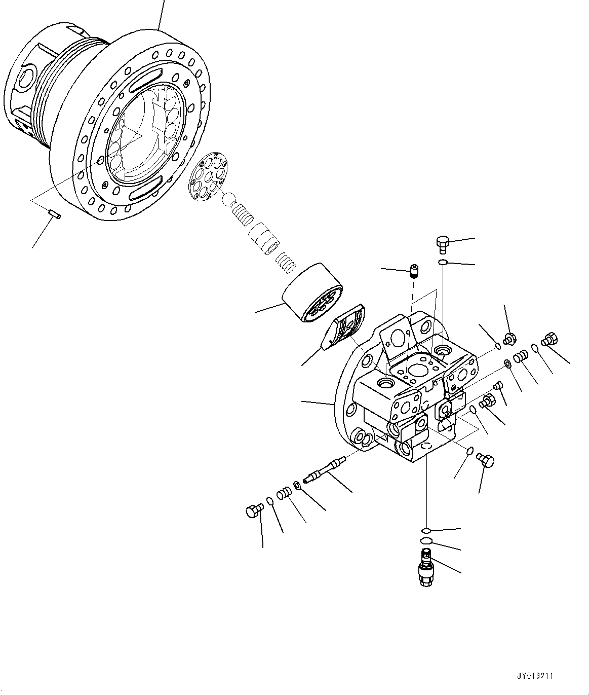 Bulldozers Komatsu / D37EXI-23 S/N 80179-UP(0000769c) / Final Drive, HST Motor, L.H. (1/4) (#80179-)(F001003 : F2380-001003)