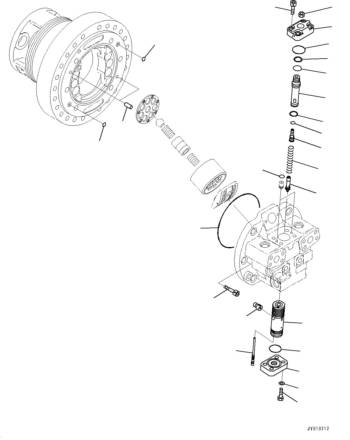 Bulldozers Komatsu / D37EXI-23 S/N 80179-UP(0000769c) / Final Drive, HST Motor, L.H. (2/4) (#80179-)(F001004 : F2380-001004)