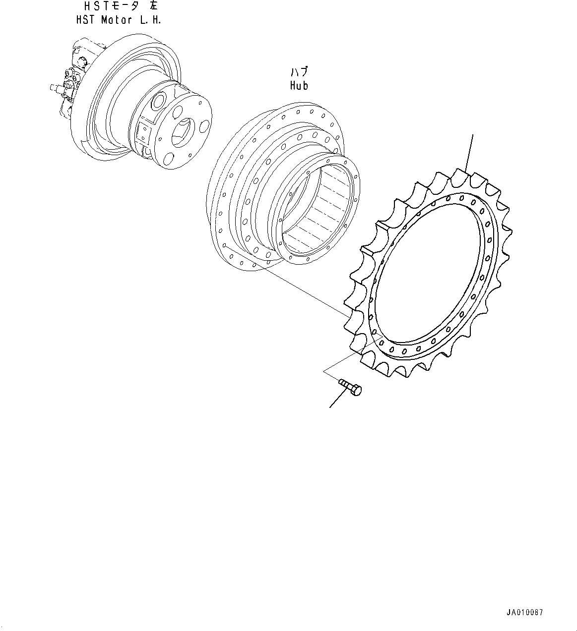 Bulldozers Komatsu / D37EXI-23 S/N 80179-UP(0000769c) / Final Drive, Sprocket, L.H. (#80179-)(F001007 : F2380-001007)
