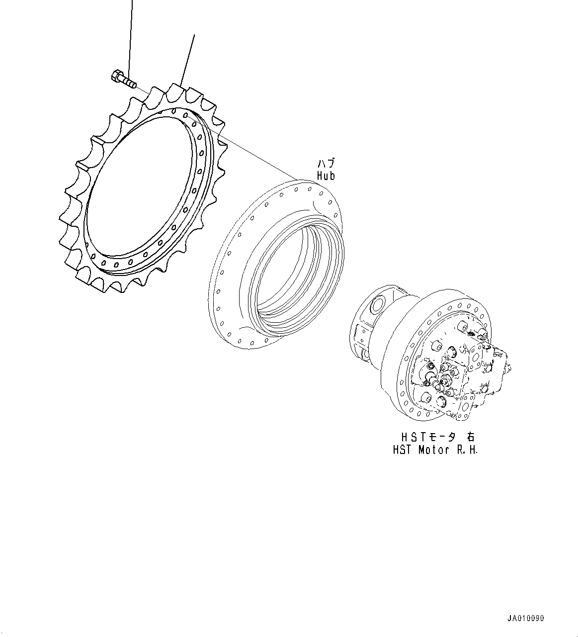 Bulldozers Komatsu / D37EXI-23 S/N 80179-UP(0000769c) / Final Drive, Sprocket, R.H. (#80179-)(F001014 : F2380-001014)