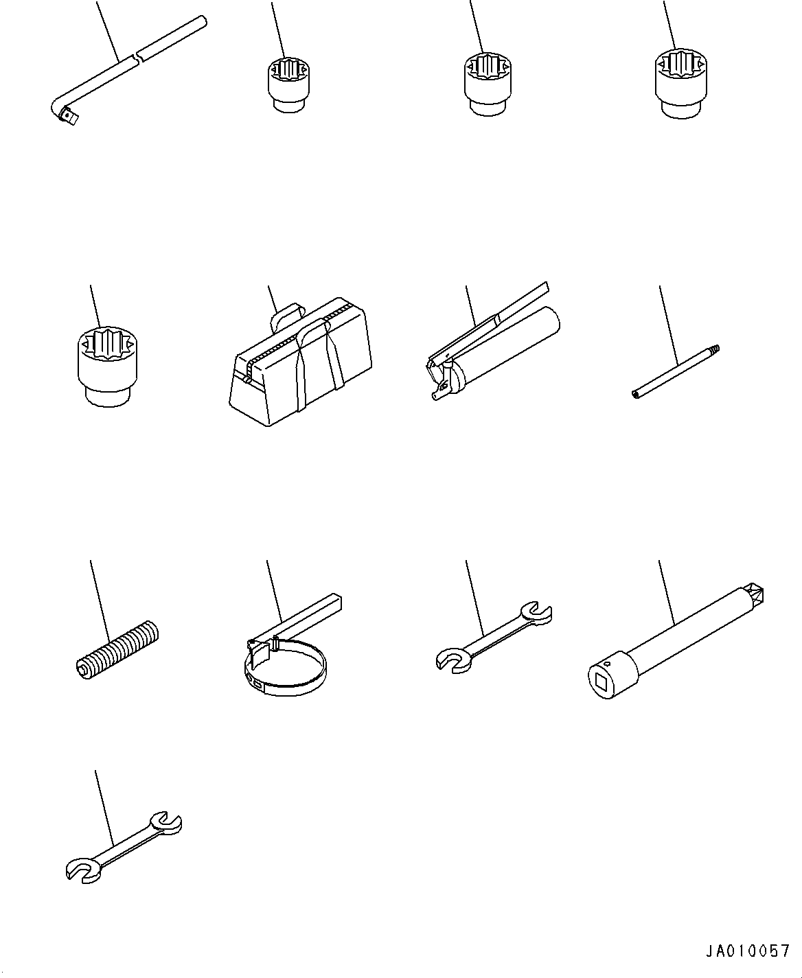 Bulldozers Komatsu / D37EXI-23 S/N 80179-UP(0000769c) / General Tool Set (#80179-)(V003001 : V0300-001001)