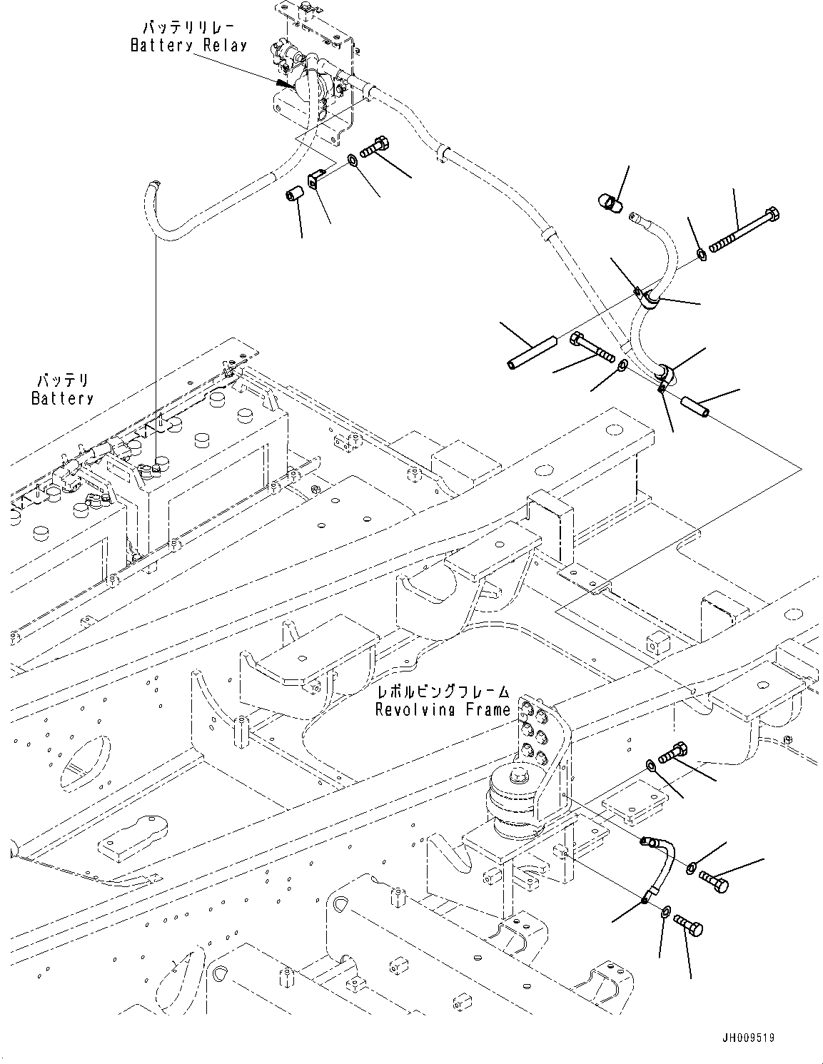 Excavators Komatsu / HB335-1 S/N 1001-UP(0000782c) / Electric Wiring Harness, Starting Wiring Harness Mounting (#1001-)(E003001 : E0200-001001)