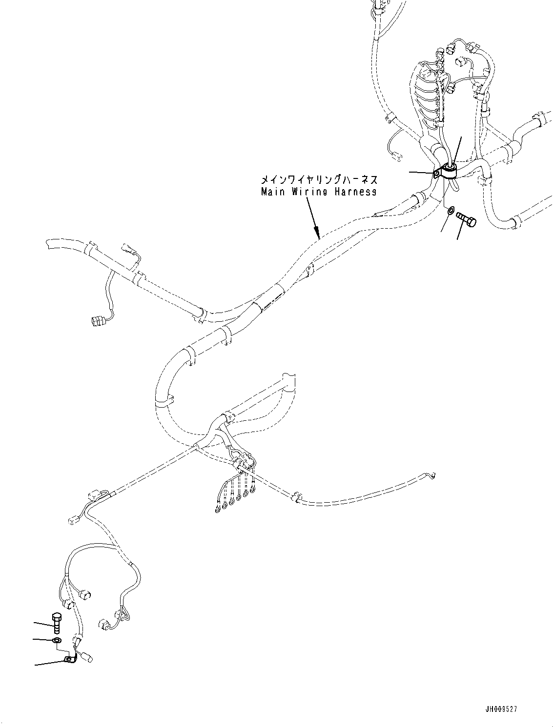 Excavators Komatsu / HB335-1 S/N 1001-UP(0000782c) / Electric Wiring Harness, Main Wiring Harness Mounting (10/10) (#1001-)(E003012 : E0200-001011)