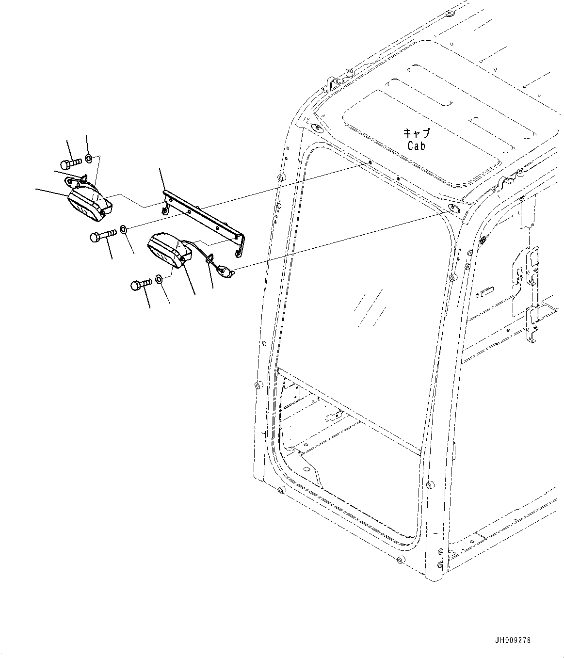 Excavators Komatsu / HB335-1 S/N 1001-UP(0000782c) / Additional Working Lamp (#1001-)(E008001 : E0310-003001)