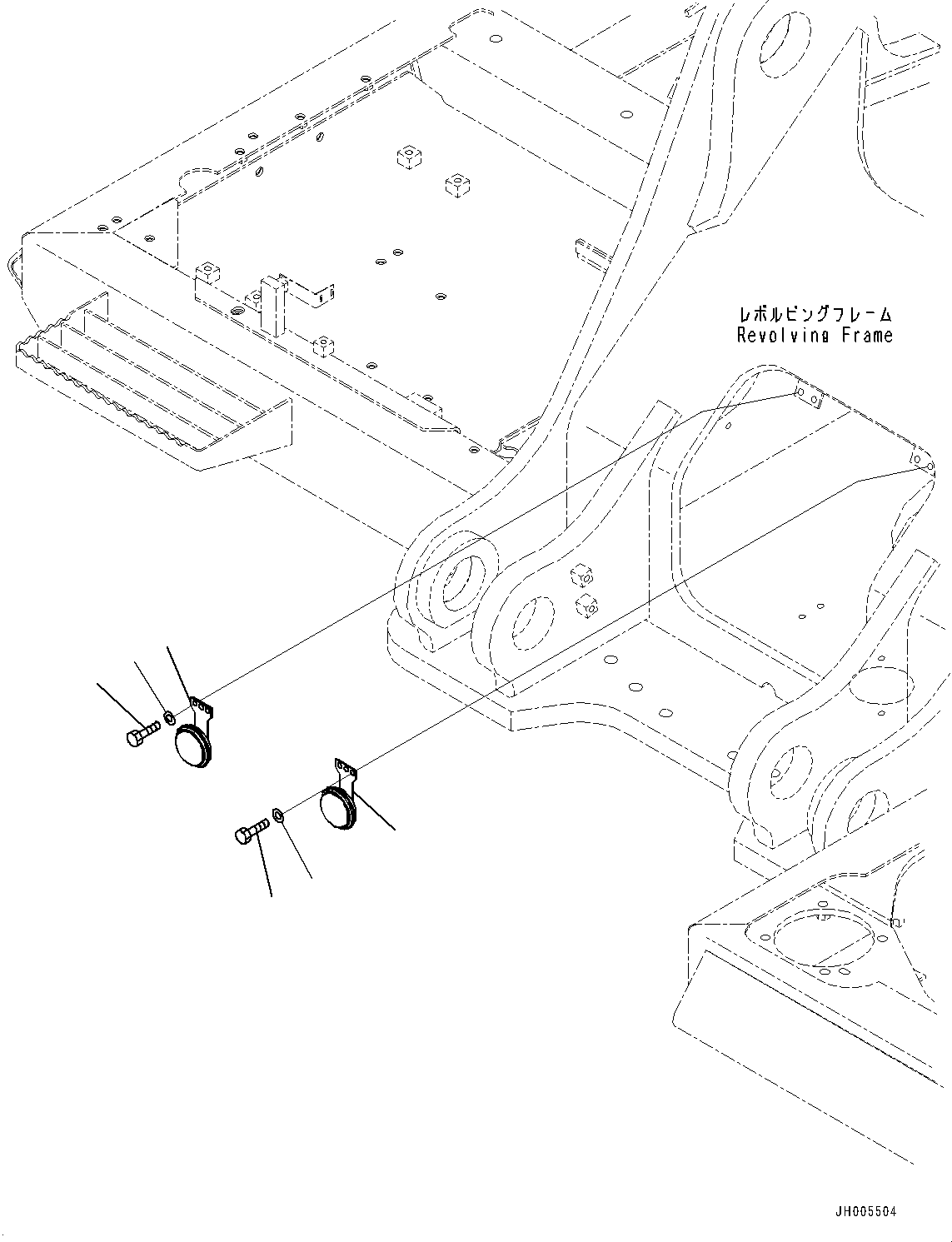 Excavators Komatsu / HB335-1 S/N 1001-UP(0000782c) / Horn (#1001-)(E013001 : E0410-001001)