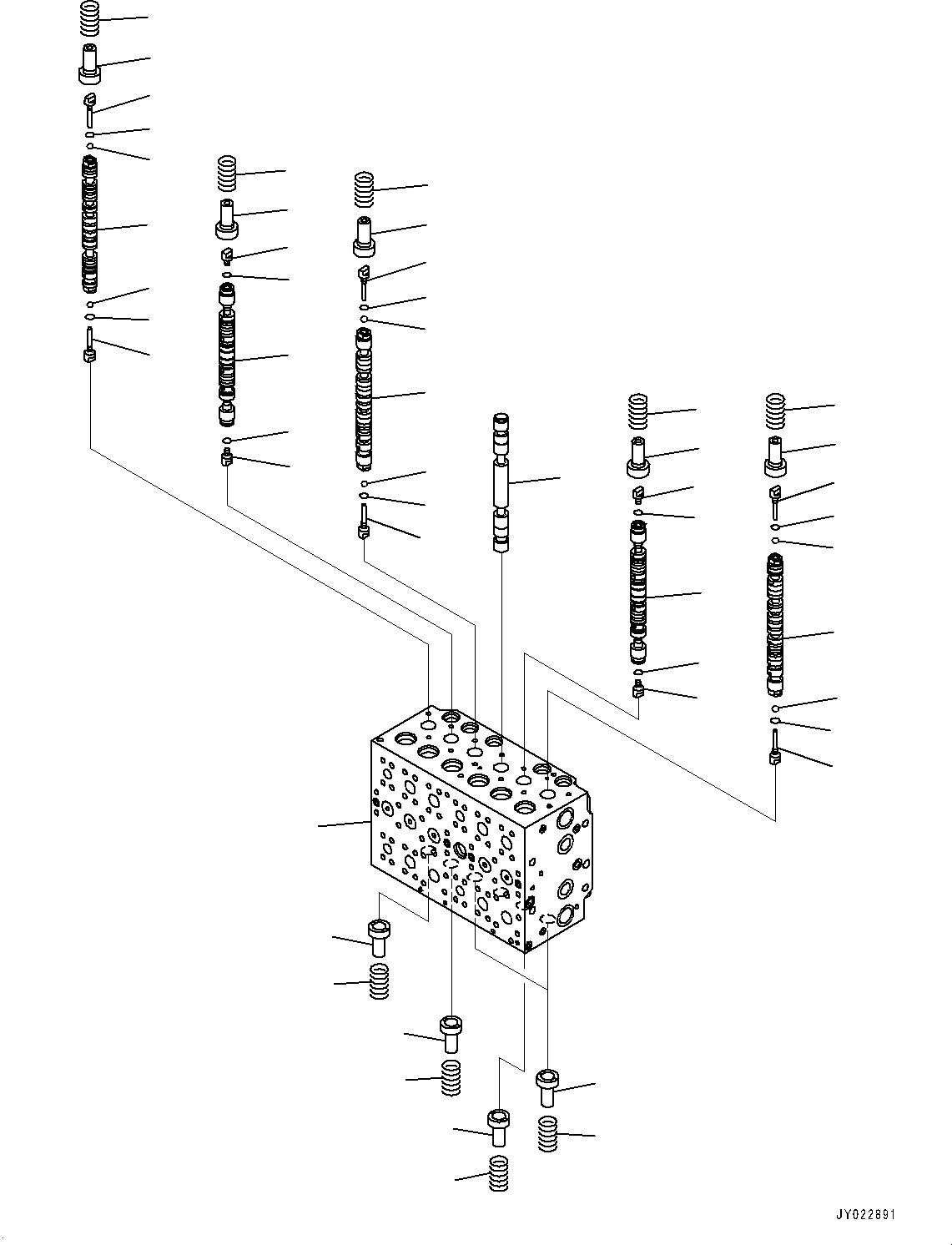 Excavators Komatsu / HB335-1 S/N 1001-UP(0000782c) / Control Valve, Inner Parts (1/24) (#1001-)(H004001 : H0120-002001)