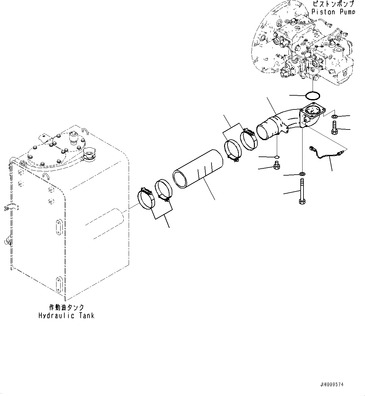 Excavators Komatsu / HB335-1 S/N 1001-UP(0000782c) / Suction Piping (#1001-)(H008001 : H0311-001001)