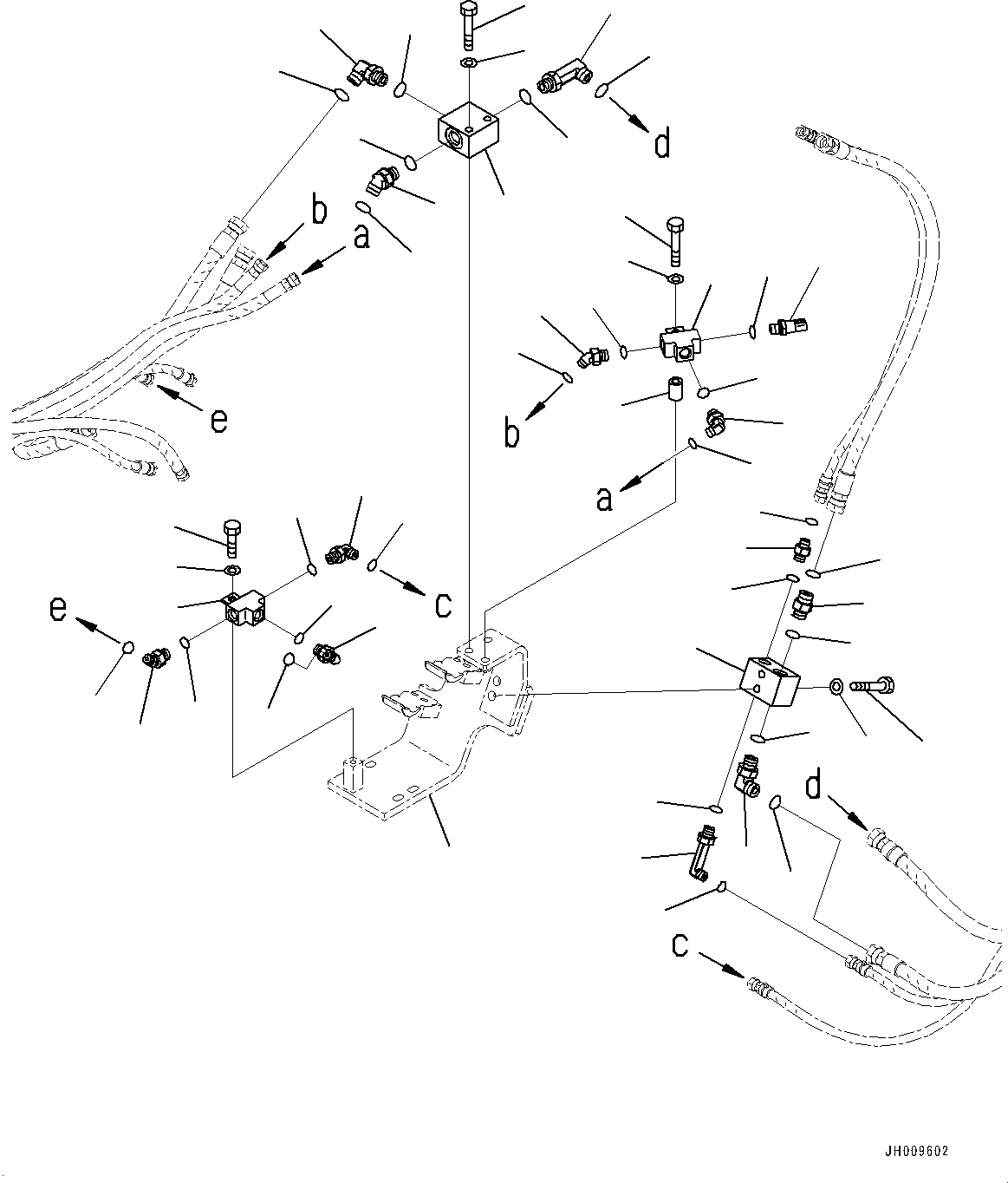 Excavators Komatsu / HB335-1 S/N 1001-UP(0000782c) / Anti-drop Valve Piping, Boom Anti-drop Valve Piping (2/3) (#1001-)(H022002 : H1250-001002)