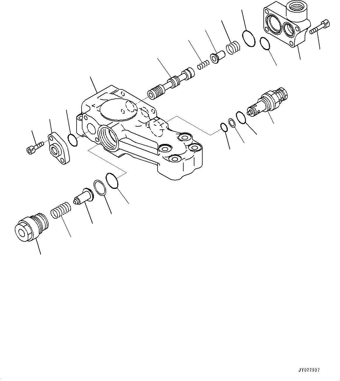Excavators Komatsu / HB335-1 S/N 1001-UP(0000782c) / Anti-drop Valve Piping, Boom Anti-drop Valve (2/2) (#1001-)(H022005 : H1250-001005)