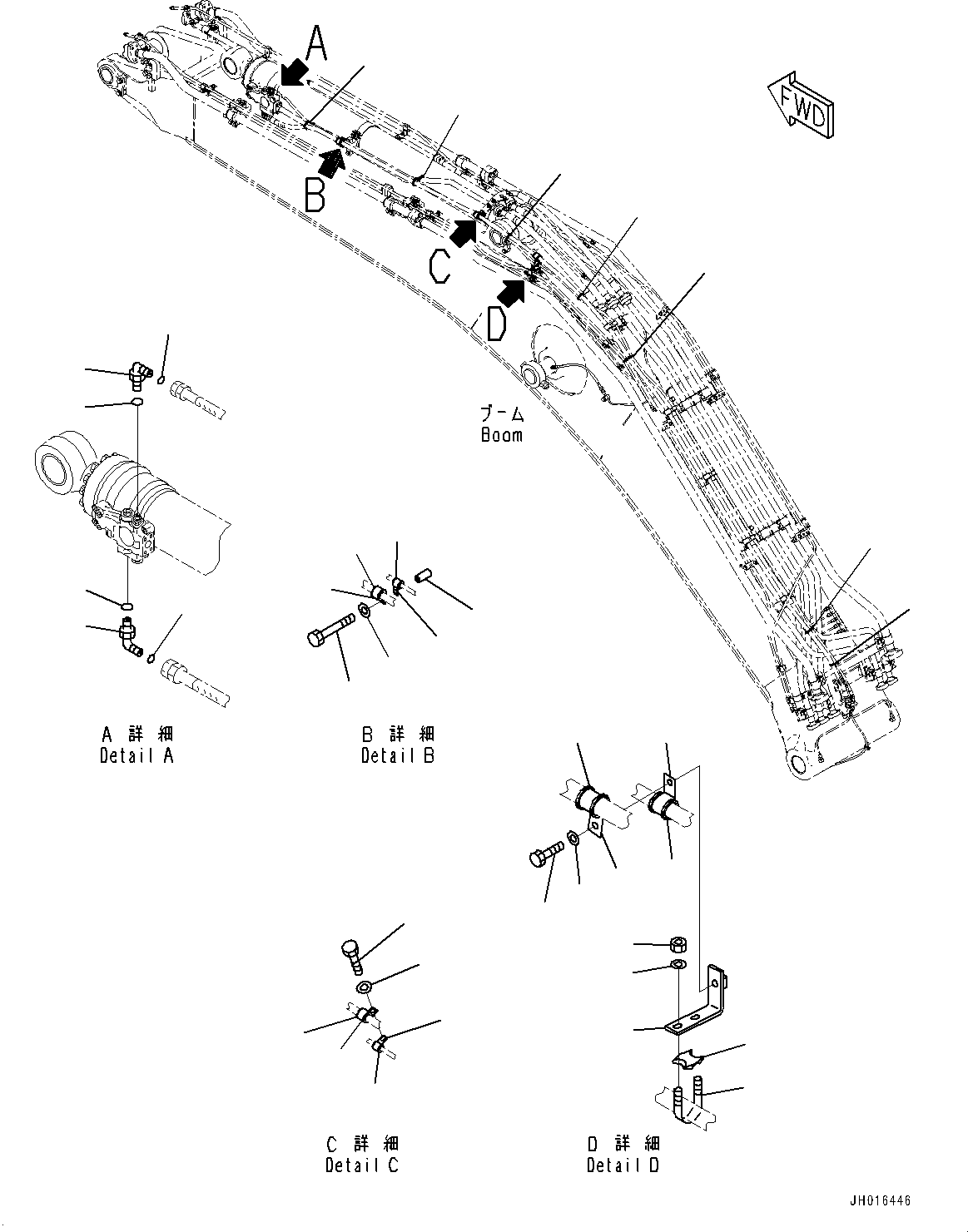 Excavators Komatsu / HB335-1 S/N 1001-UP(0000782c) / Anti-drop Valve Piping, Arm Anti-drop Valve Piping (2/2) (#1001-)(H022010 : H1250-001010)