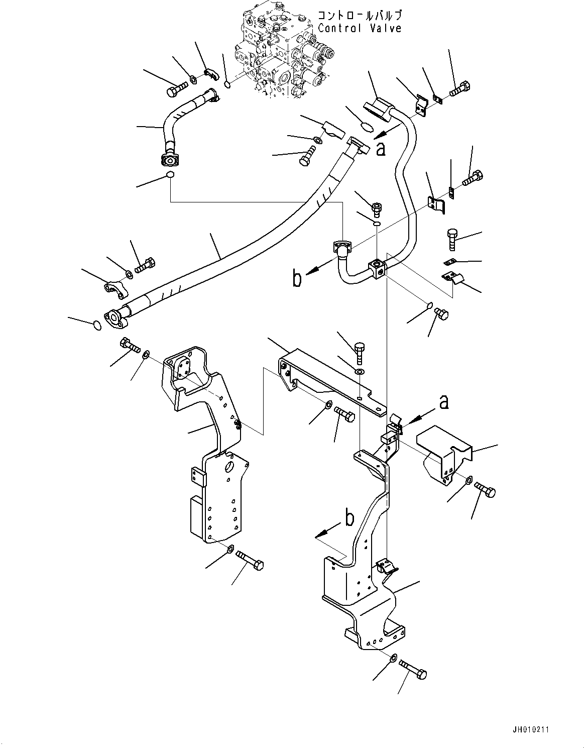 Excavators Komatsu / HB335-1 S/N 1001-UP(0000782c) / Actuator Piping, Piping, L.H. (#1001-)(H023001 : H1270-003001)