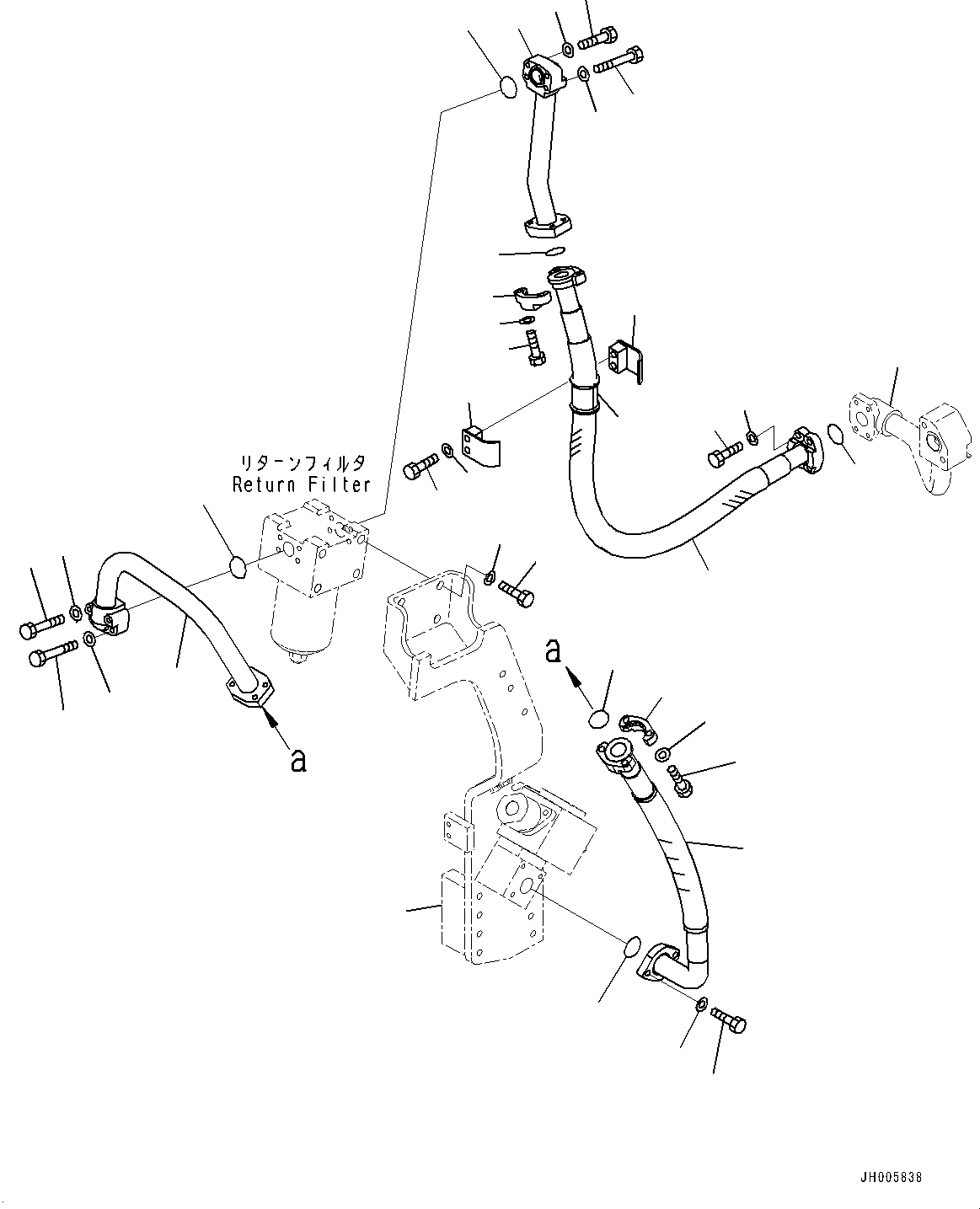 Excavators Komatsu / HB335-1 S/N 1001-UP(0000782c) / Actuator Piping, Return Piping (#1001-)(H023005 : H1270-003005)