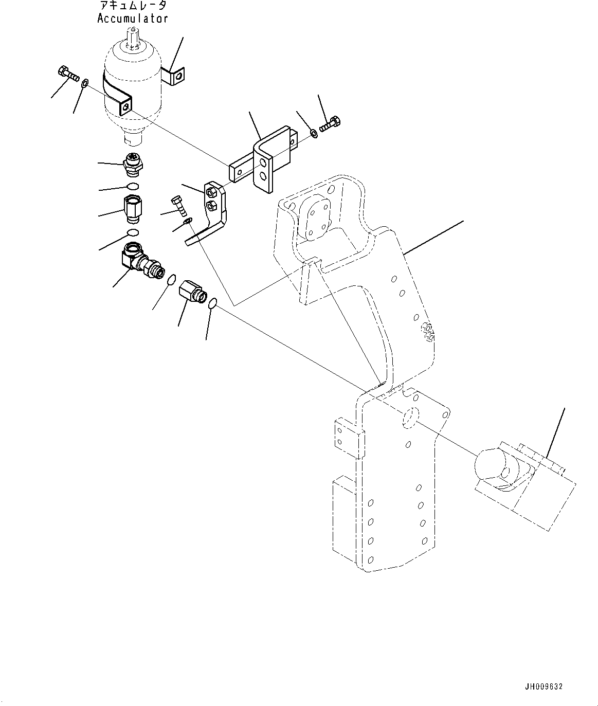 Excavators Komatsu / HB335-1 S/N 1001-UP(0000782c) / Actuator Piping, Accumulator Mounting (#1001-)(H024006 : H1270-004006)