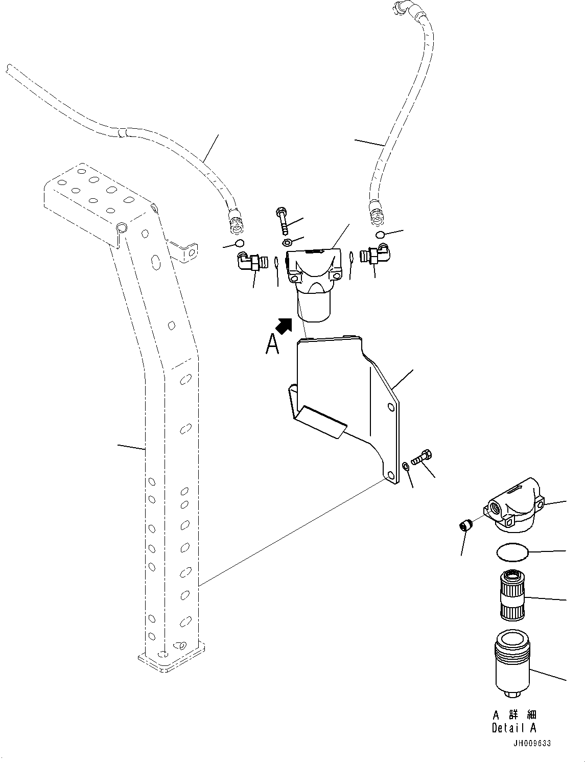 Excavators Komatsu / HB335-1 S/N 1001-UP(0000782c) / Actuator Piping, Pilot Filter (#1001-)(H024007 : H1270-004007)