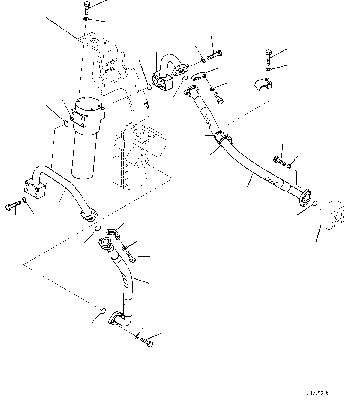 Excavators Komatsu / HB335-1 S/N 1001-UP(0000782c) / Actuator Piping, Return Filter (#1001-)(H024004 : H1270-004004)