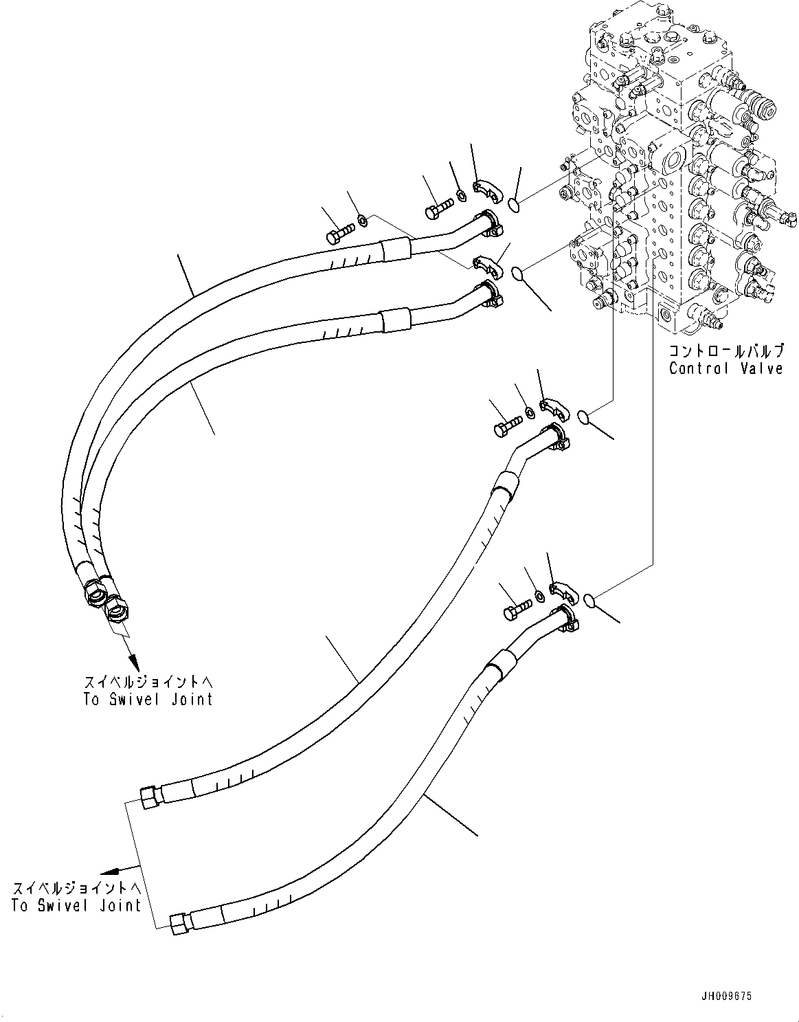 Excavators Komatsu / HB335-1 S/N 1001-UP(0000782c) / Travel Piping (#1001-)(H026001 : H1310-001001)