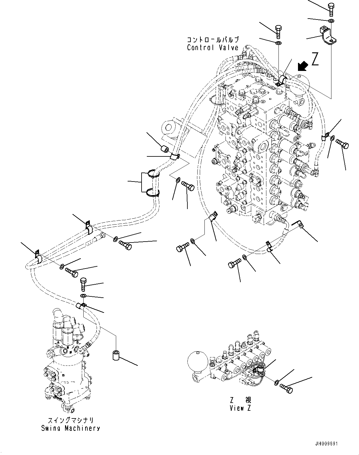 Excavators Komatsu / HB335-1 S/N 1001-UP(0000782c) / Solenoid Valve, Piping Mounting (#1001-)(H030004 : H1831-002004)