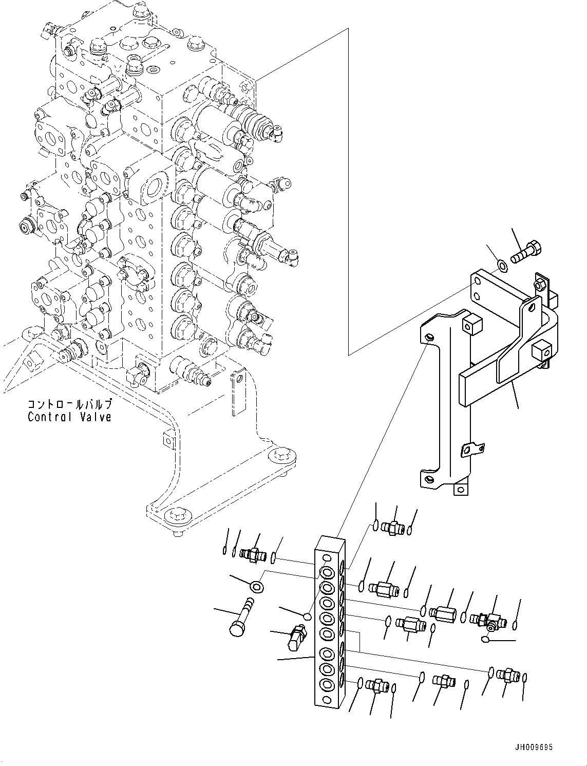Excavators Komatsu / HB335-1 S/N 1001-UP(0000782c) / Pressure Switch Block (#1001-)(H032001 : H1833-002001)