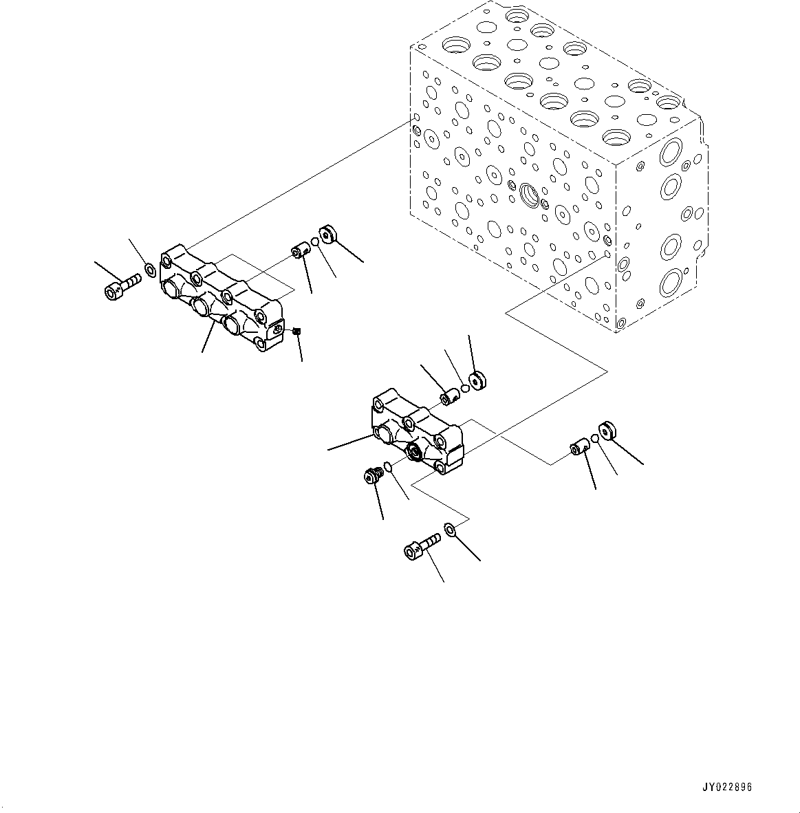 Komatsu parts book diagram for HB365-1 S/N 1001-UP: CONTROL VALVE, INNER PARTS (9/24) (#1001-)