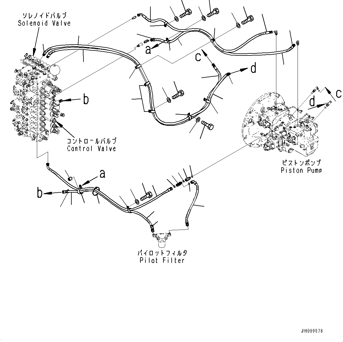 Komatsu parts book diagram for HB365-1 S/N 1001-UP: LS PIPING (#1001-)