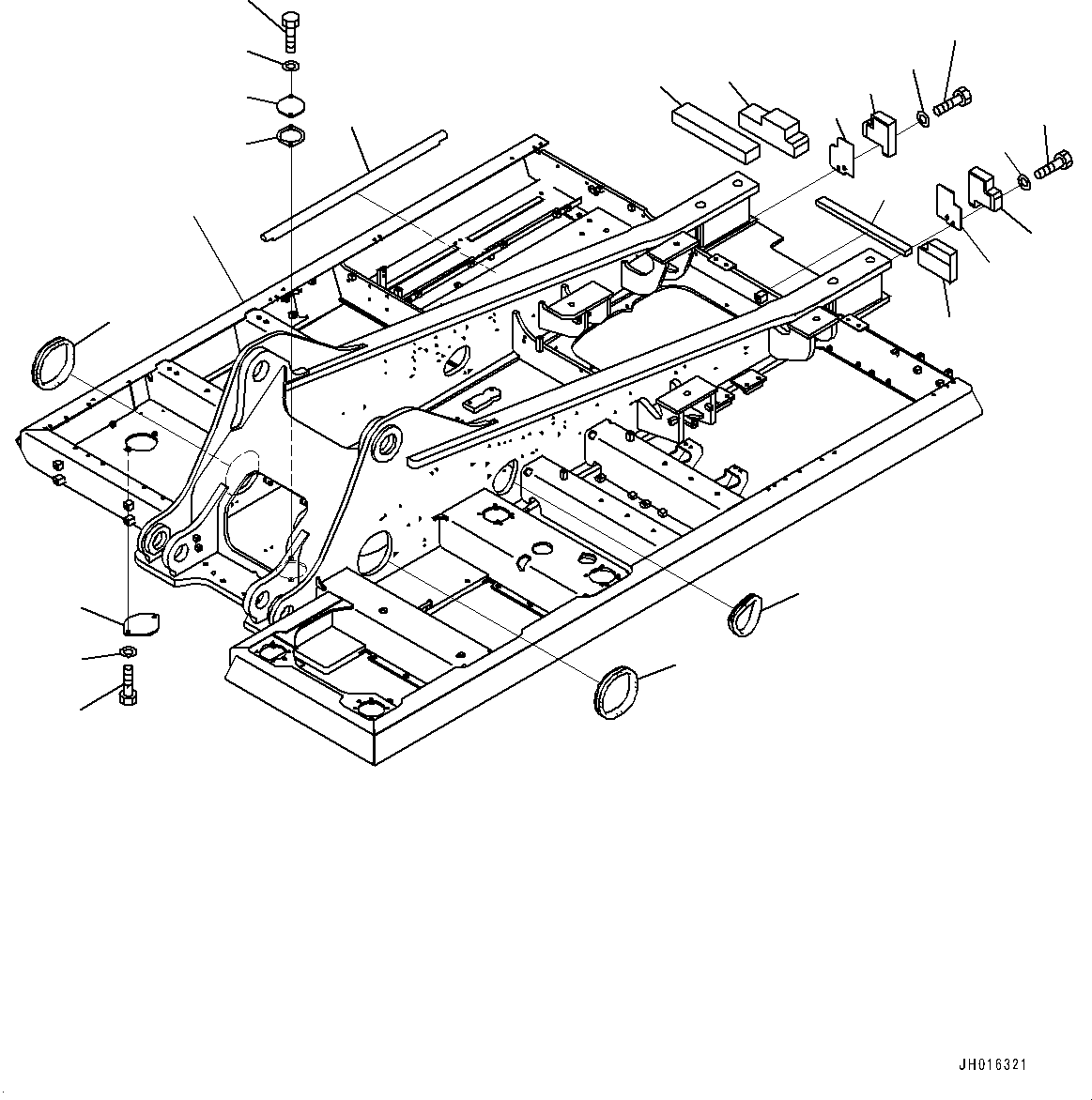 Komatsu parts book diagram for HB365-1 S/N 1001-UP: REVOLVING FRAME (#1001-)