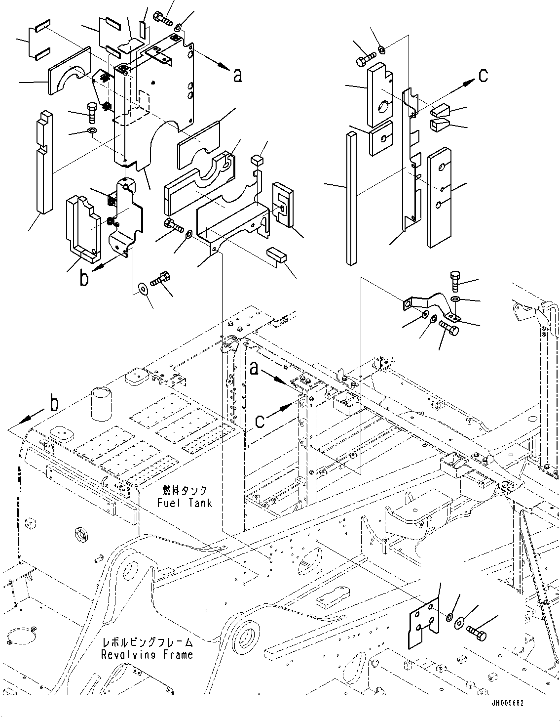 Komatsu parts book diagram for HB365-1 S/N 1001-UP: MACHINE CAB PARTITION, COVER AND SHEET (#1001-1002)