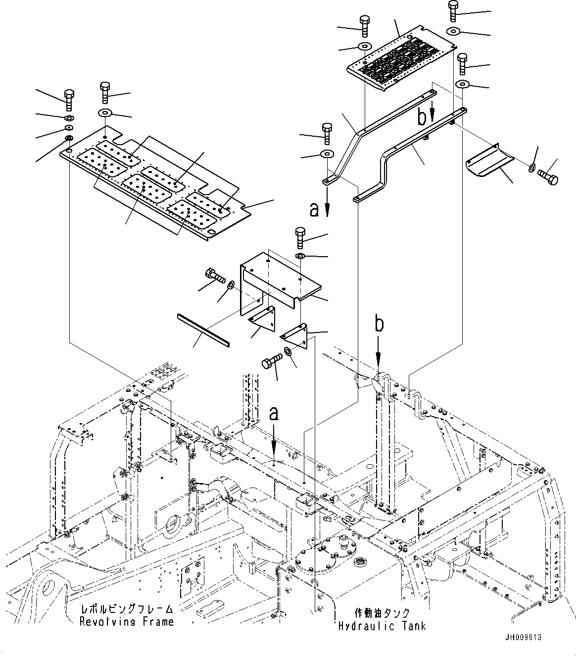 Komatsu parts book diagram for HB365-1 S/N 1001-UP: MACHINE CAB COVER, COVER (#1001-1007)
