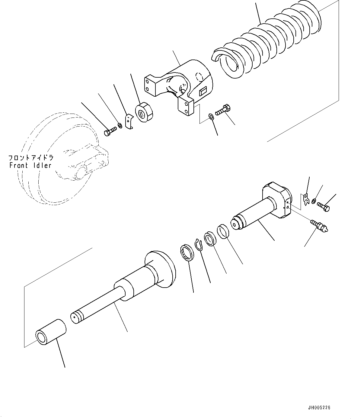 Komatsu parts book diagram for HB365-1 S/N 1001-UP: IDLER CUSHION, CUSHION (#1001-)
