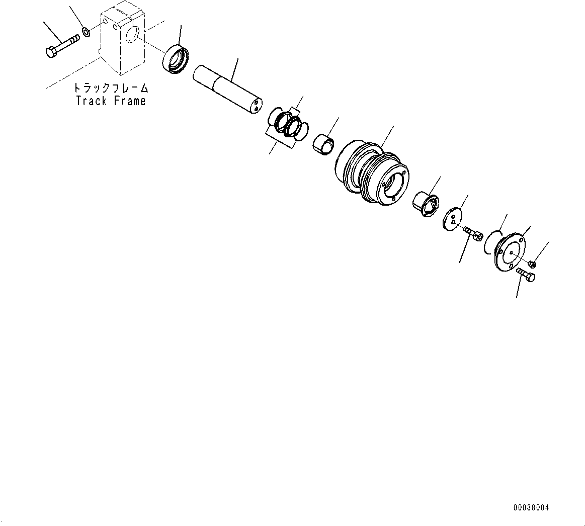 Komatsu parts book diagram for HB365-1 S/N 1001-UP: CARRIER ROLLER (#1001-)