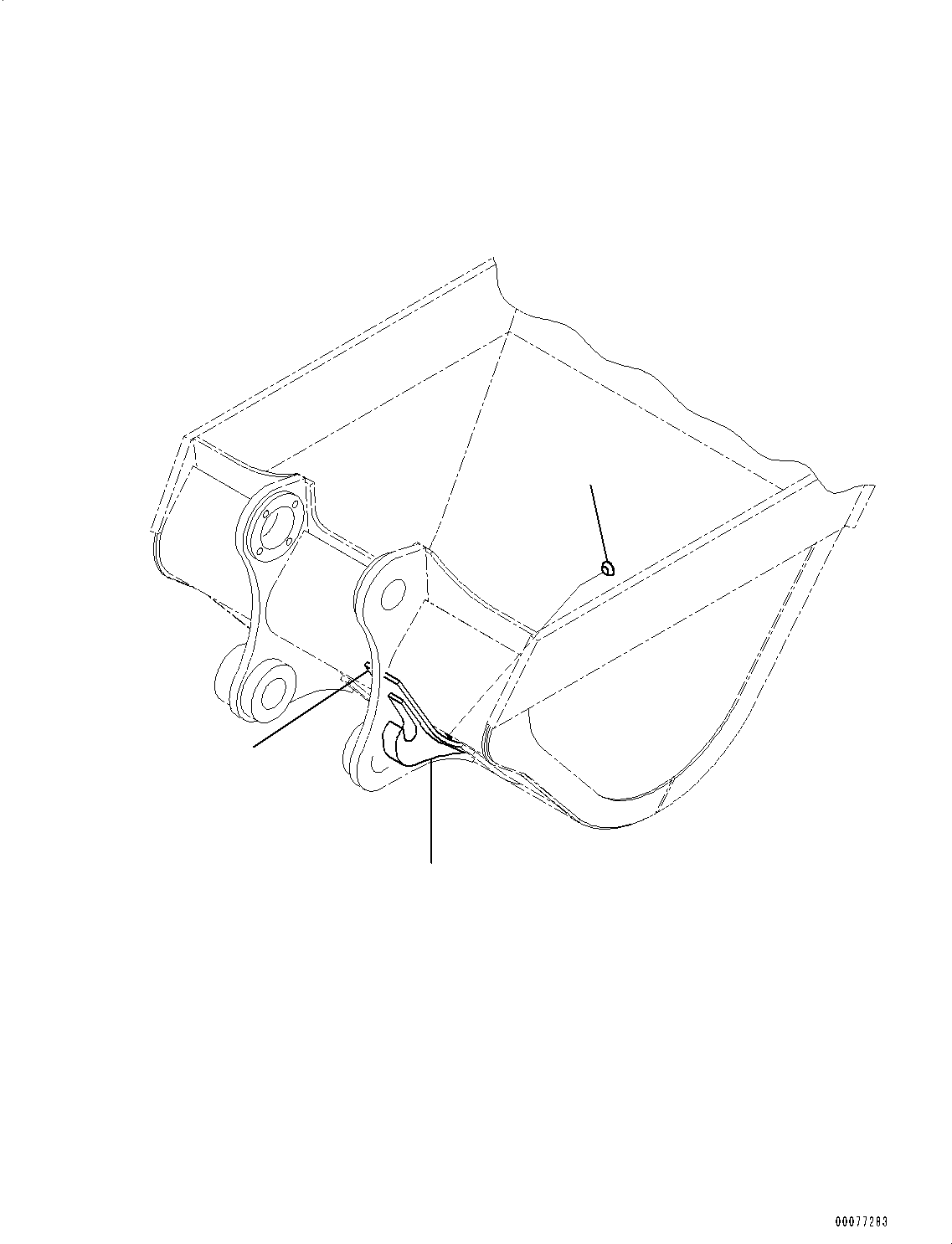 Komatsu parts book diagram for HB365-1 S/N 1001-UP: BUCKET, (1/2) (#1001-)