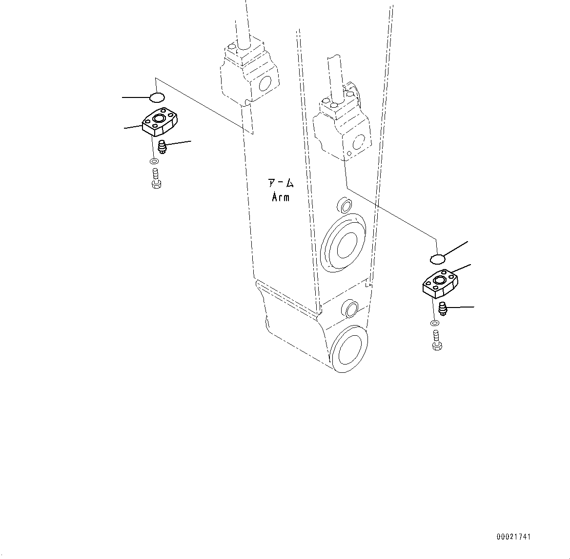 Komatsu parts book diagram for HB365-1 S/N 1001-UP: BREAKER ADAPTER (#1001-)